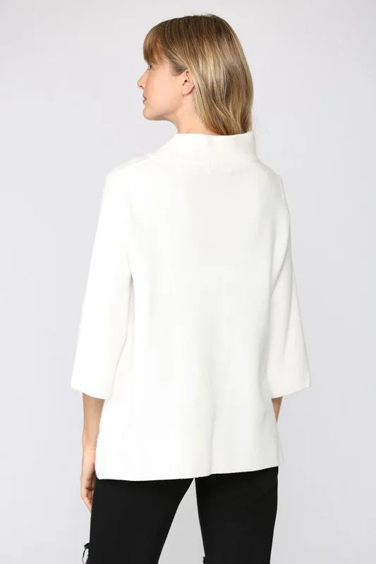 Mock Neck Pullover in Cream