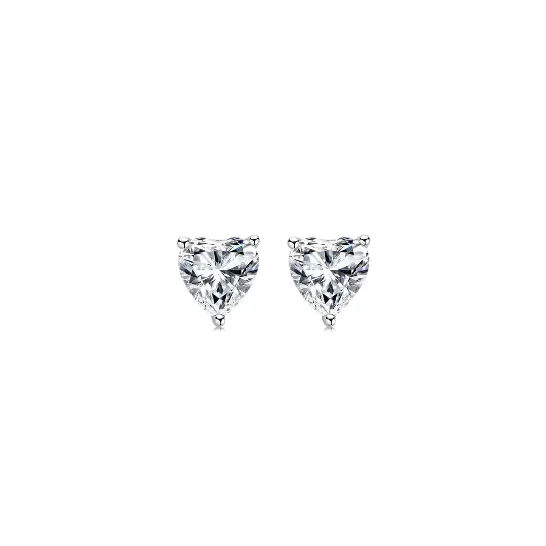 MOISSANITE HEART CUT STUDS