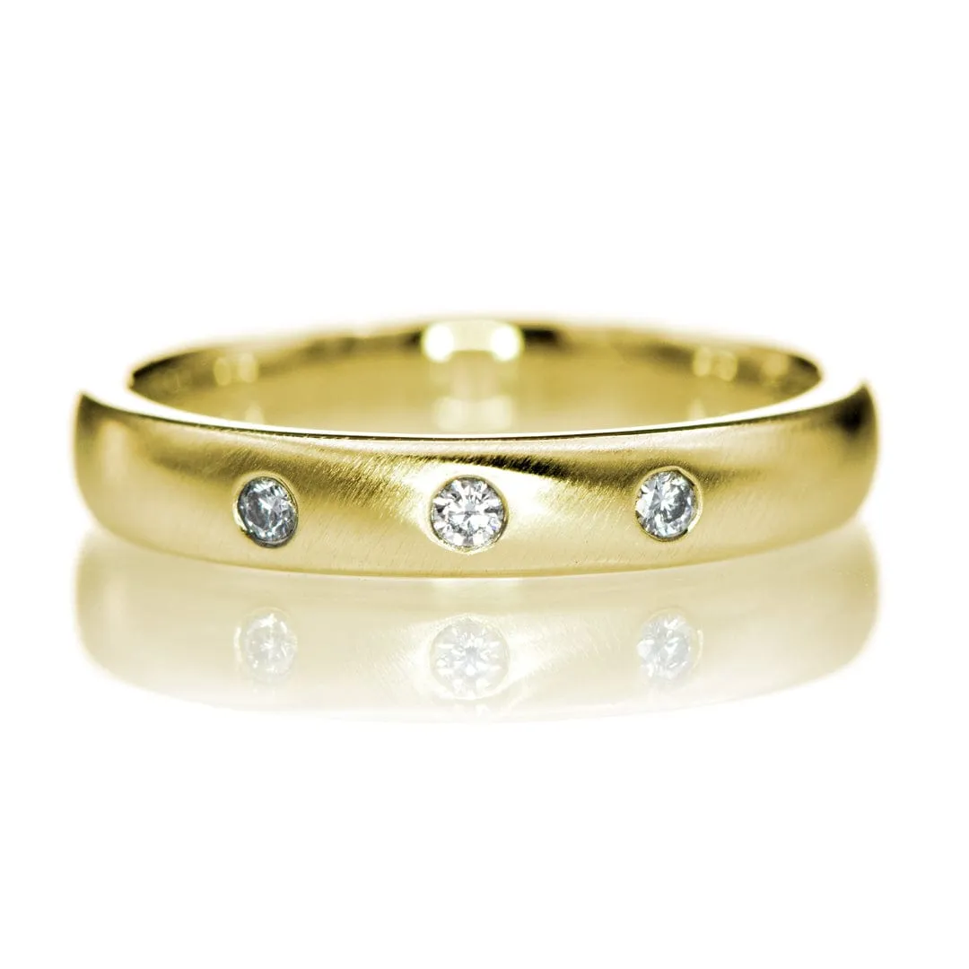 Narrow 3 Moissanite Wedding Ring