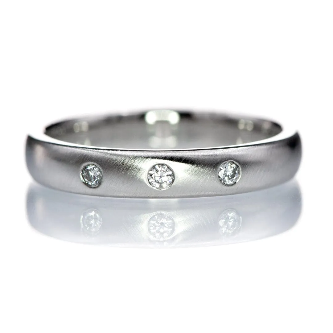 Narrow 3 Moissanite Wedding Ring