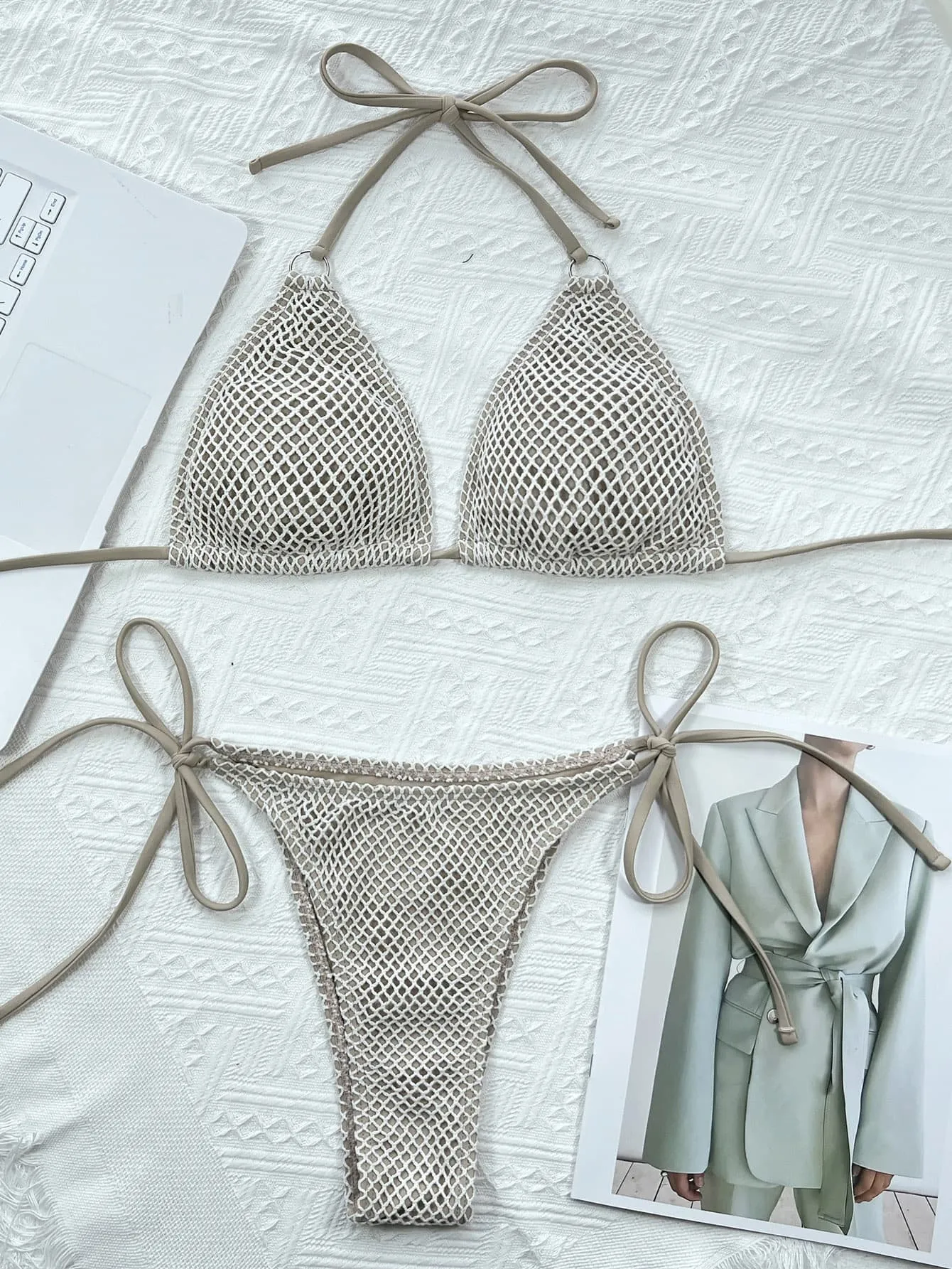 Neckholder-Bikini-Set mit Binderücken