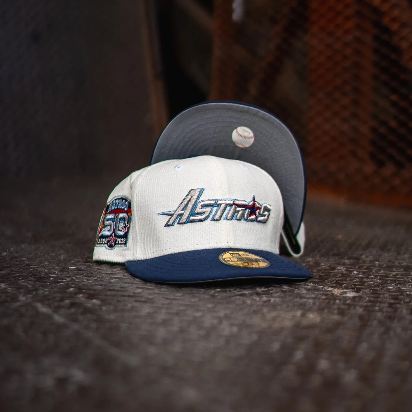 New Era Houston Astros 50th Anniversary Grey UV (Off White Corduroy/Navy Blue)