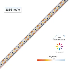 NormLite Full Spectrum High Efficiency D50 Standard Illuminant LED Flexible Strip 5000K (ISO3664:2000) for Art & Studio - 5m/Reel