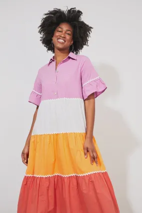 Oahu Shirt Maxi (Mango Stripe)