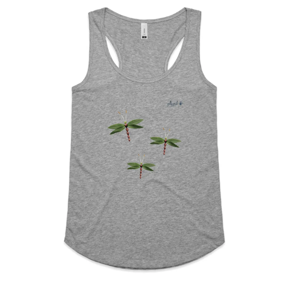 Olive Dragonflies Racerback Singlet