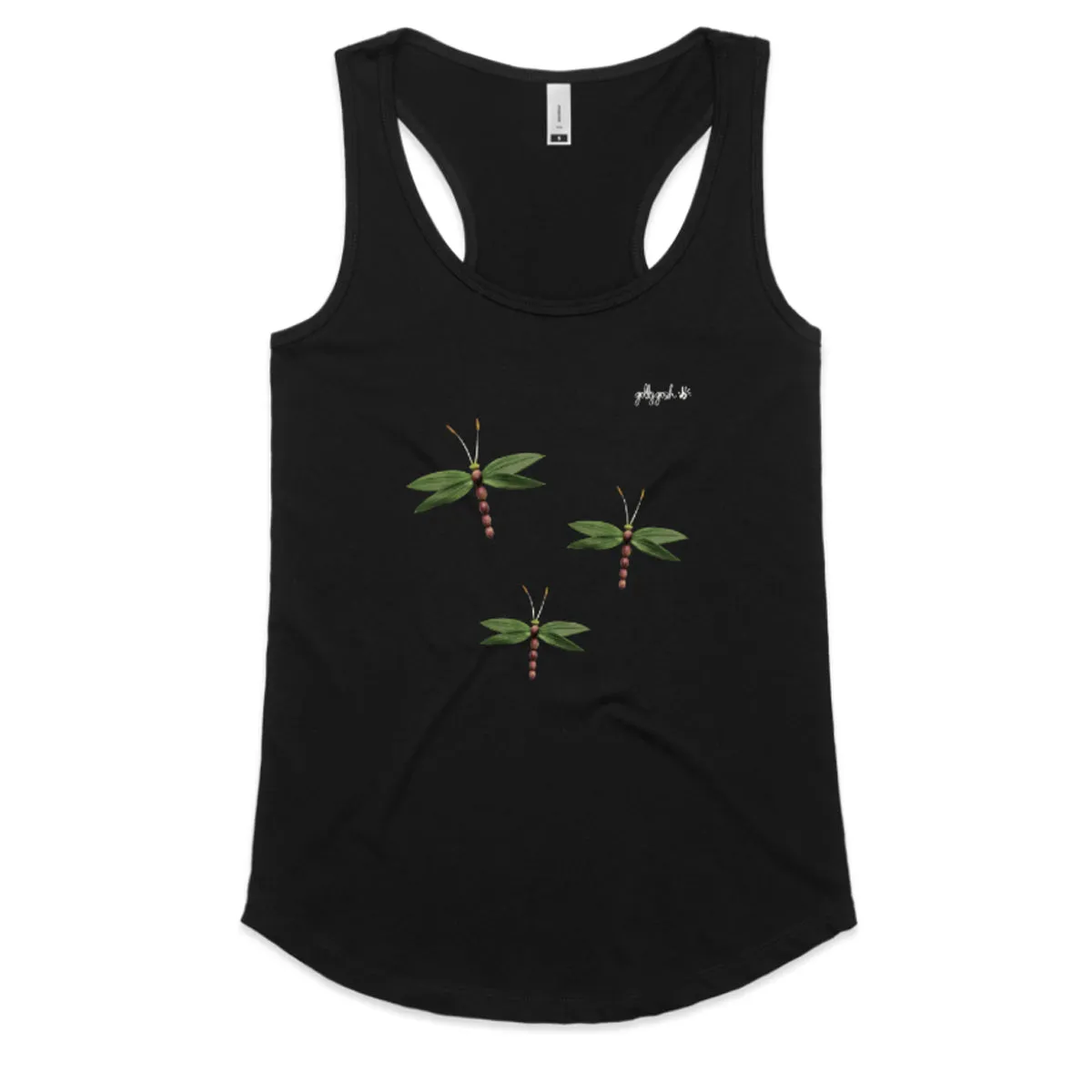 Olive Dragonflies Racerback Singlet