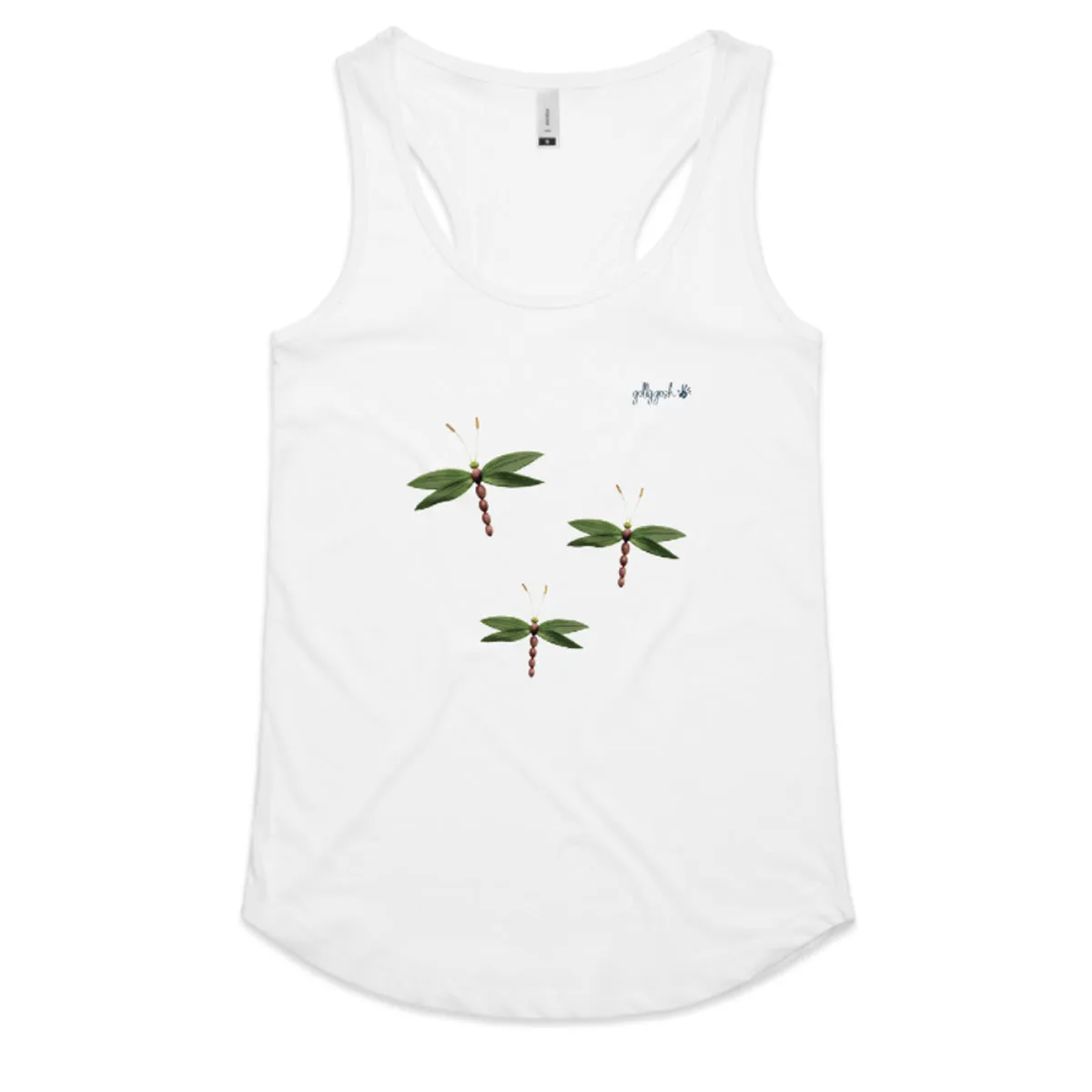 Olive Dragonflies Racerback Singlet