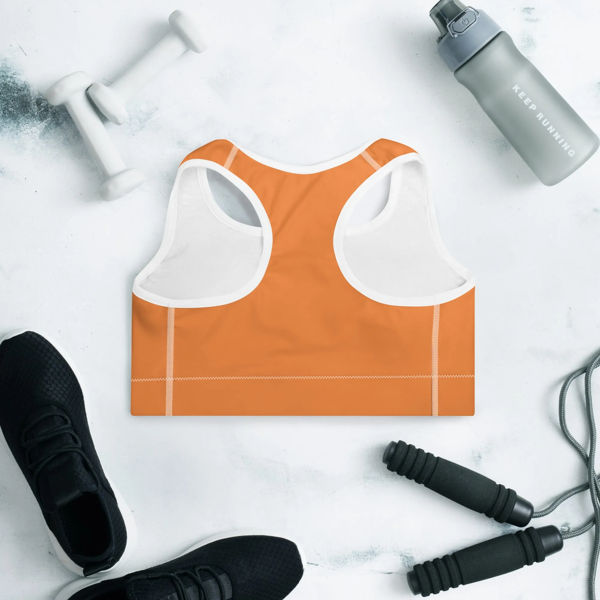 Orange Padded Sports Bra