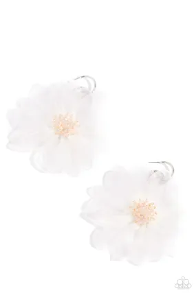 Paparazzi Cosmopolitan Chiffon White Post Earrings