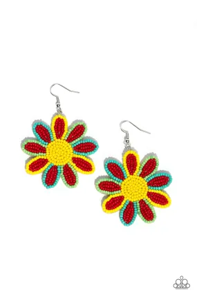 Paparazzi Decorated Daisies Red Earrings