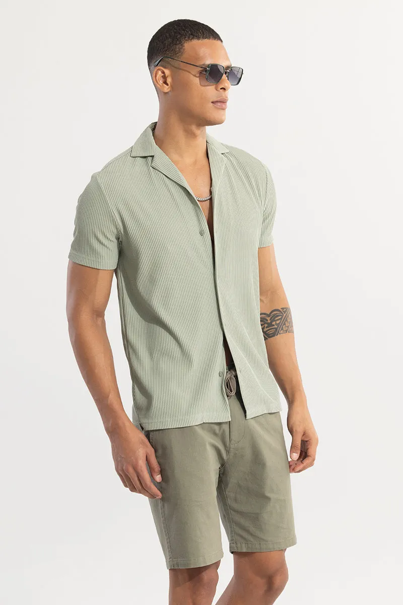 Parallel Rib Green Shirt