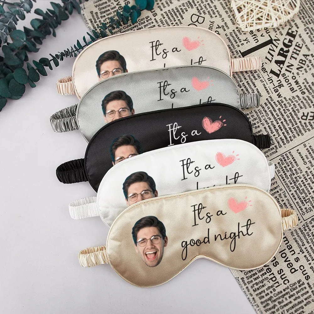 Personalised Face Good Night Eye Mask for Bridal Party Wedding Sleeping/Bride/Bridesmaid Eye Mask