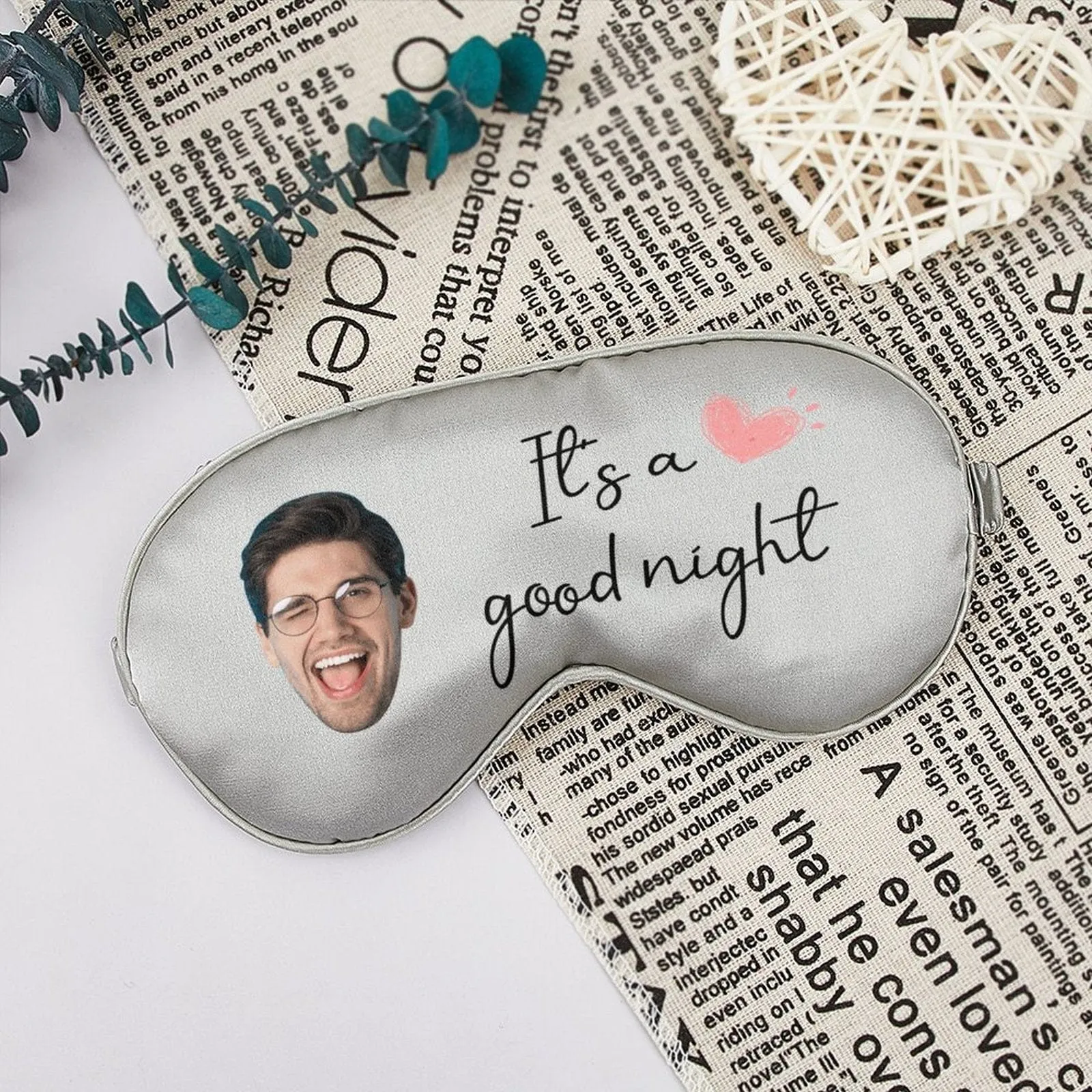 Personalised Face Good Night Eye Mask for Bridal Party Wedding Sleeping/Bride/Bridesmaid Eye Mask