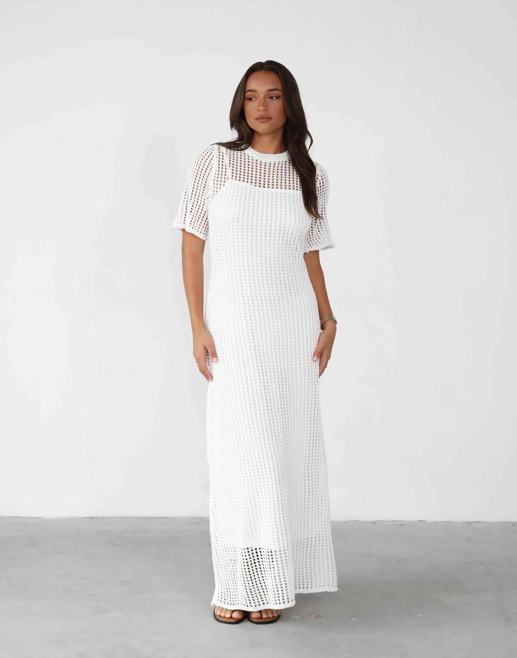 Phoemela Maxi Dress (White)