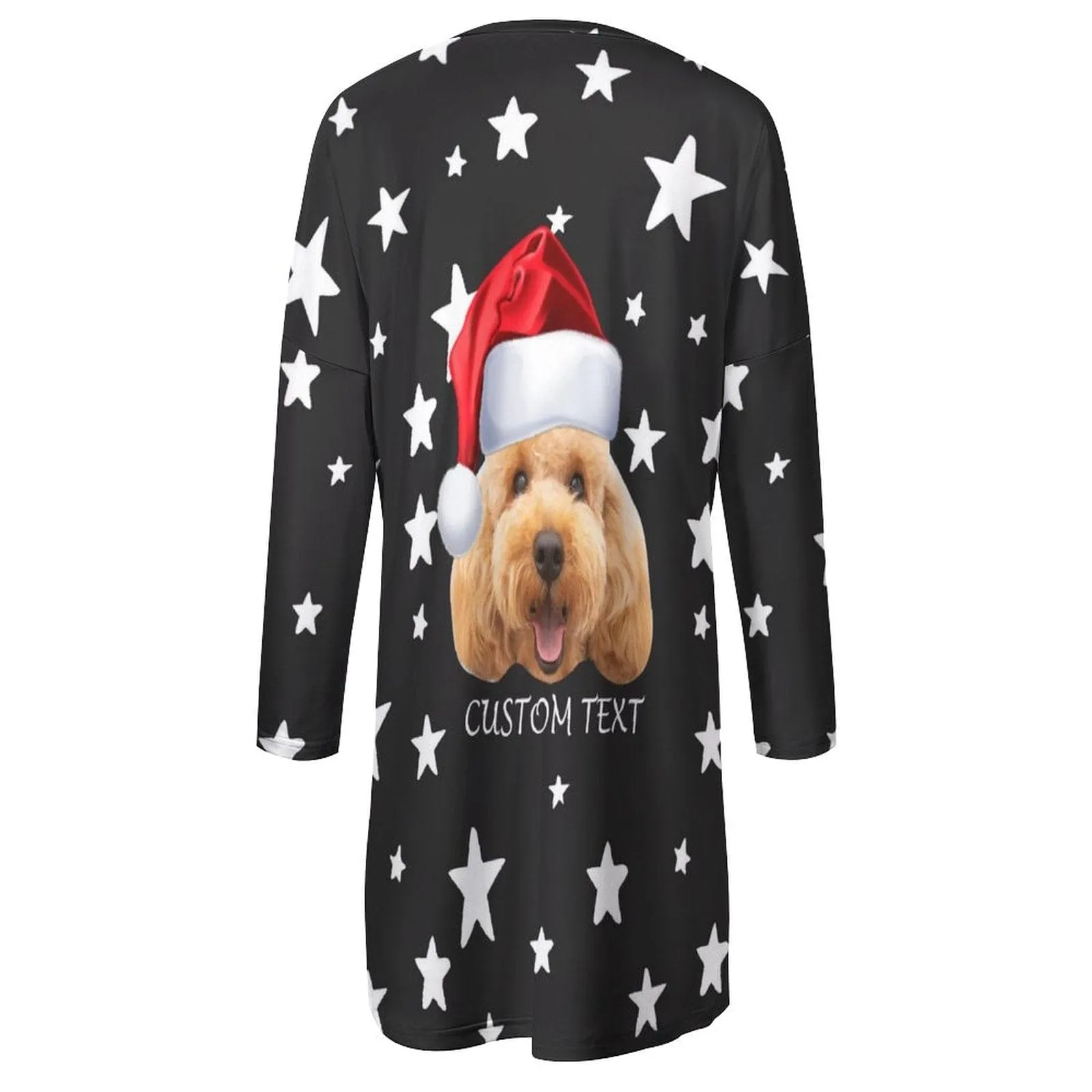 Plus Size #Pocket Sweatshirt Personalized Face&Text Pet Star Christmas Ugly Women's Long Length Sweatshirt, Gift For Christmas Custom face Sweatshirt, Ugly Couple Sweatshirts