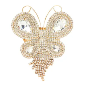 Rhinestone Embellished Butterfly Evening Bracelet