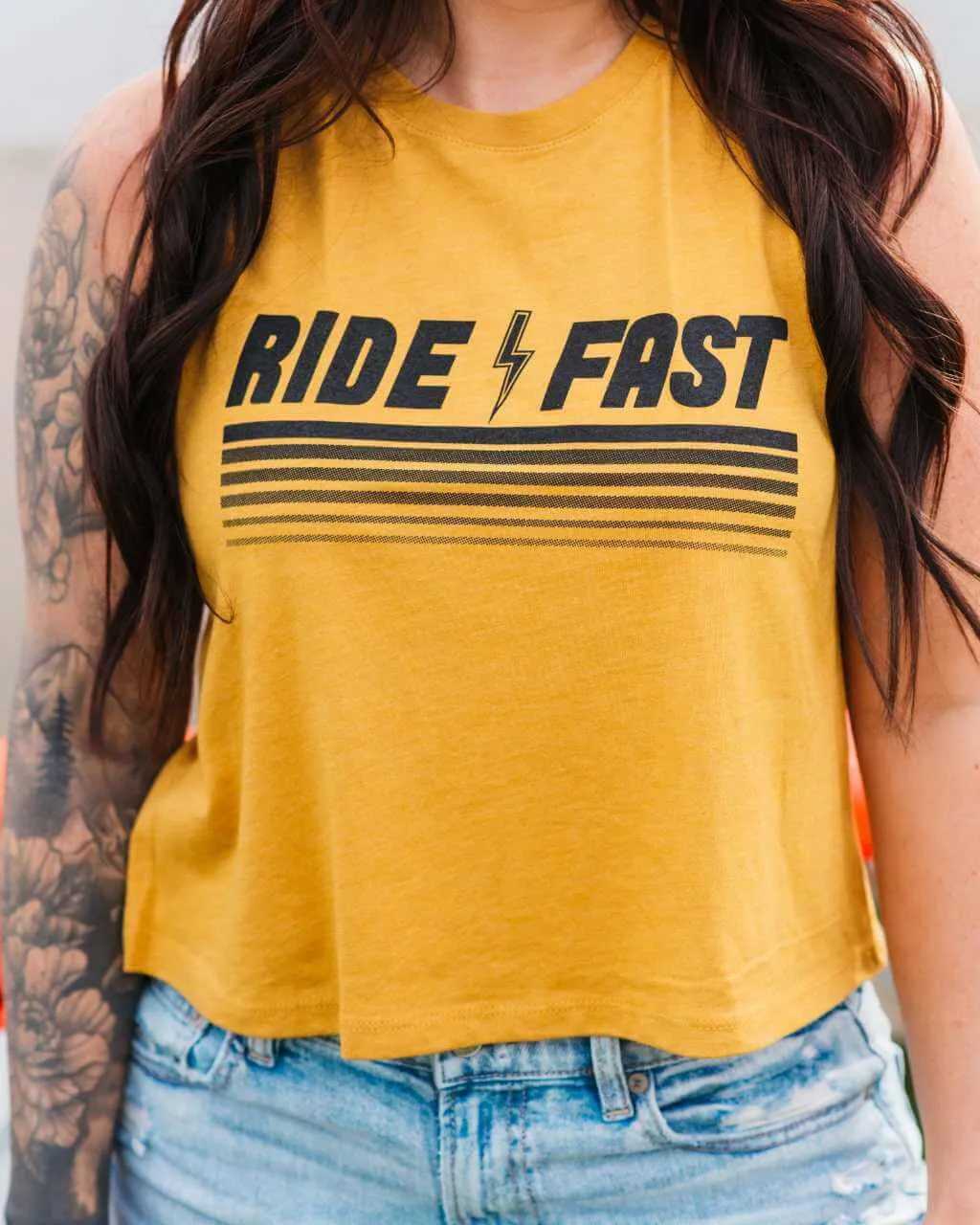 Ride Fast Cropped Tank