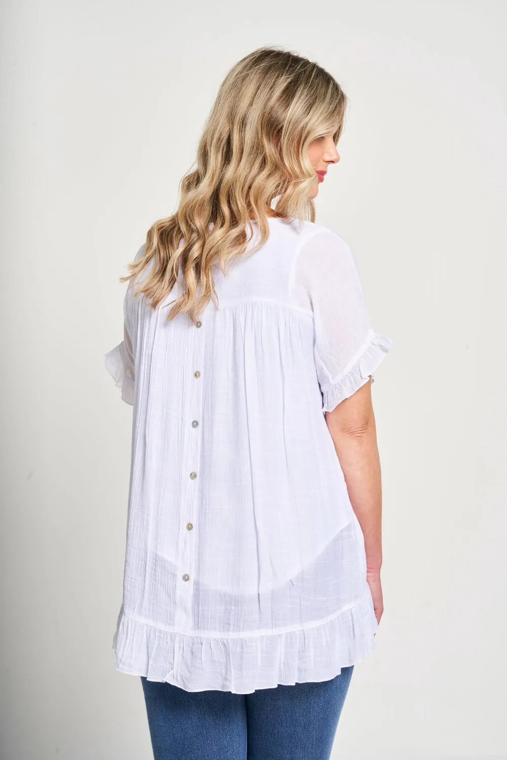 Saloos Frilled Hem & Sleeves Top