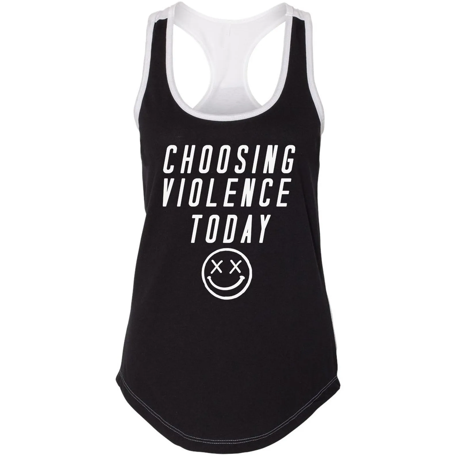 Salty Savage Ladies "CHOOSING VIOLENCE TODAY" Two Tone Racerback Tank