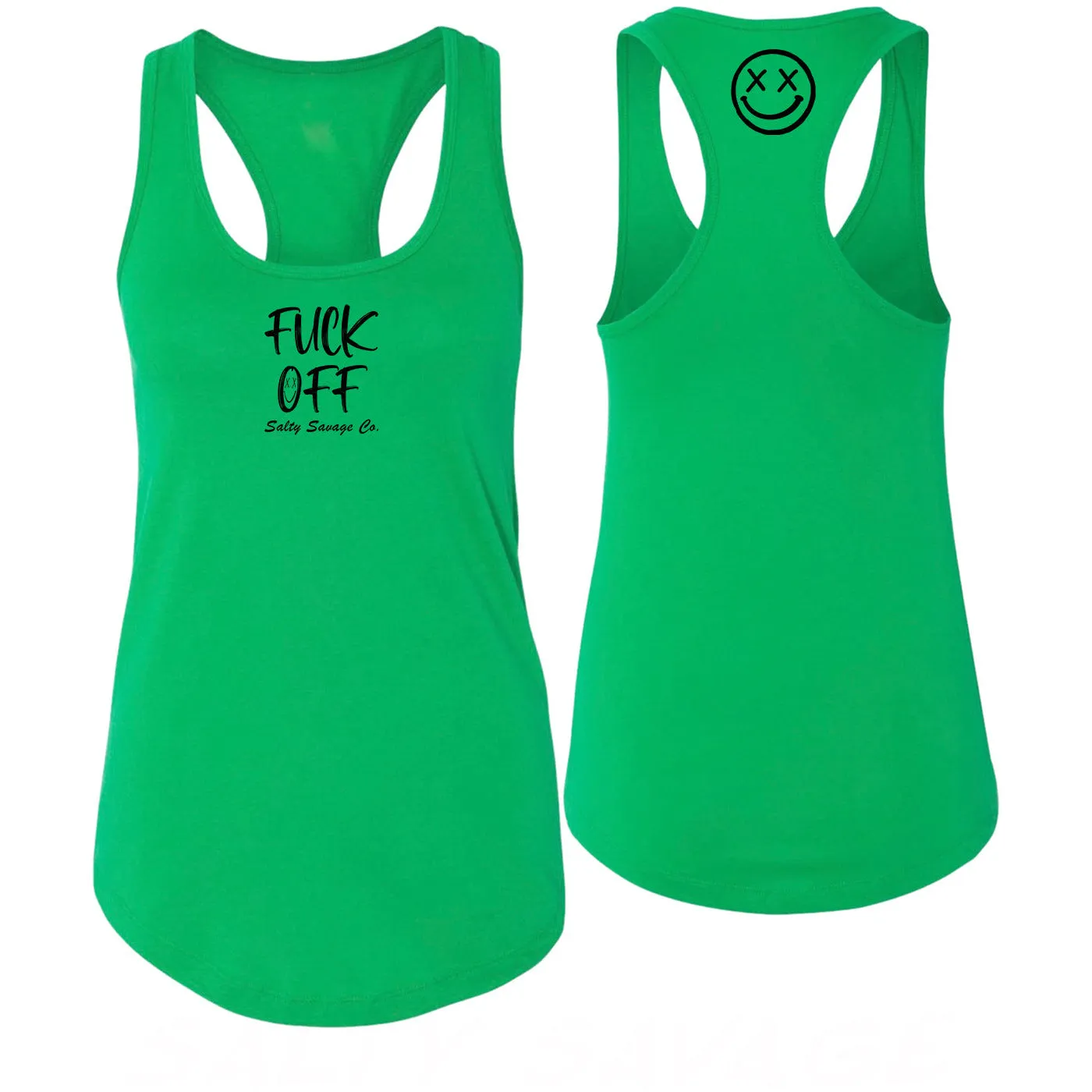 Salty Savage Ladies "Fuck Off" Racerback Tank | Micro