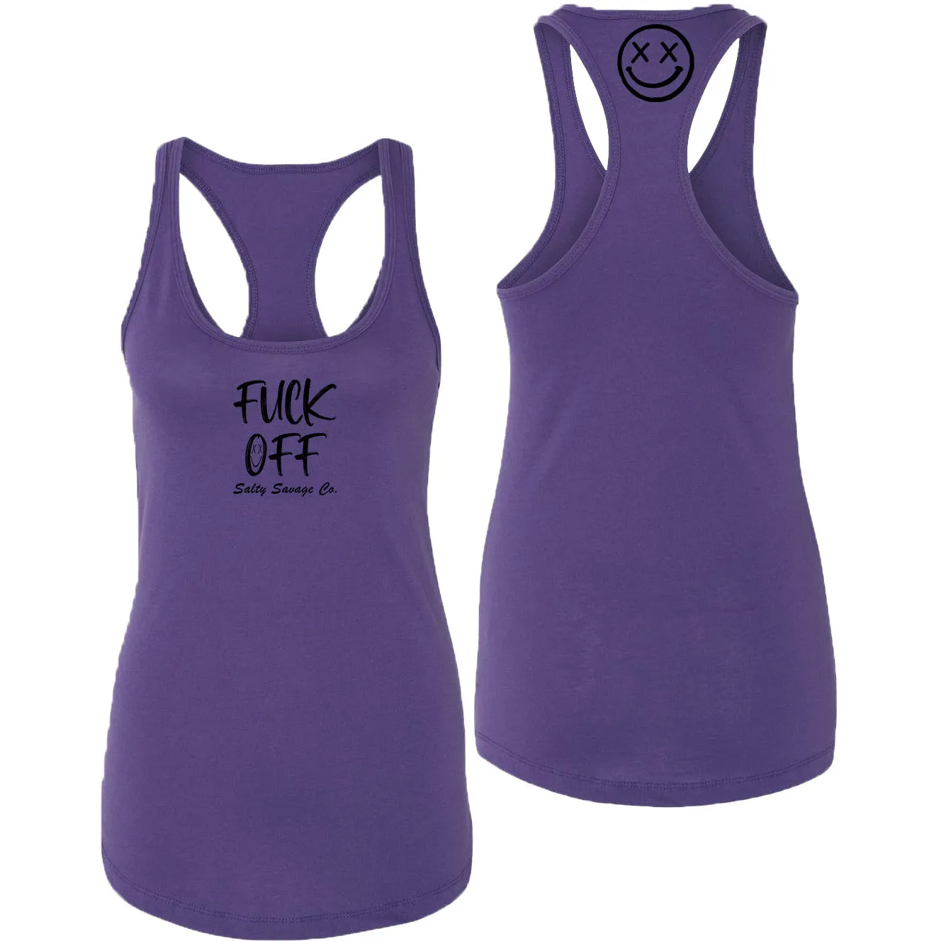 Salty Savage Ladies "Fuck Off" Racerback Tank | Micro