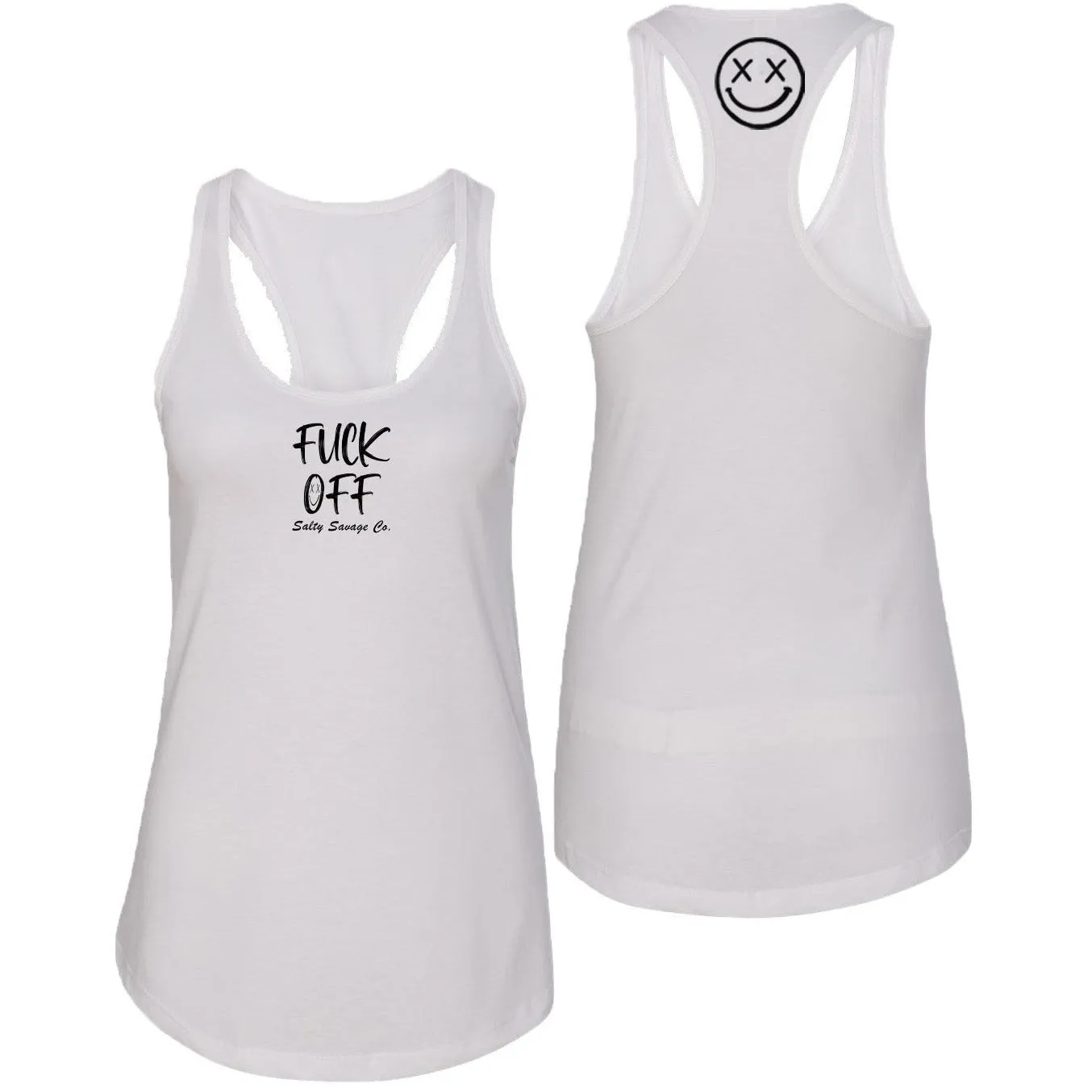 Salty Savage Ladies "Fuck Off" Racerback Tank | Micro