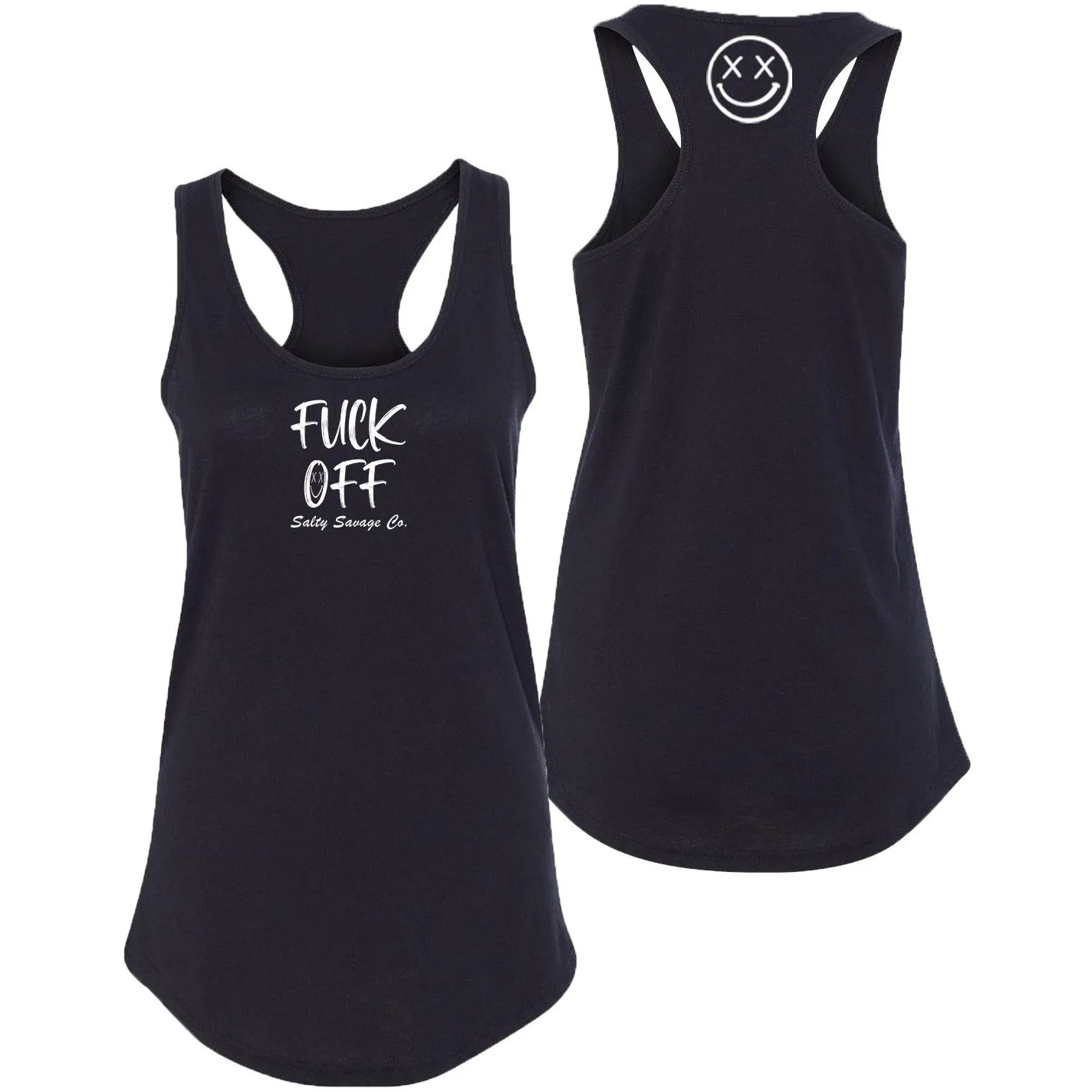 Salty Savage Ladies "Fuck Off" Racerback Tank | Micro