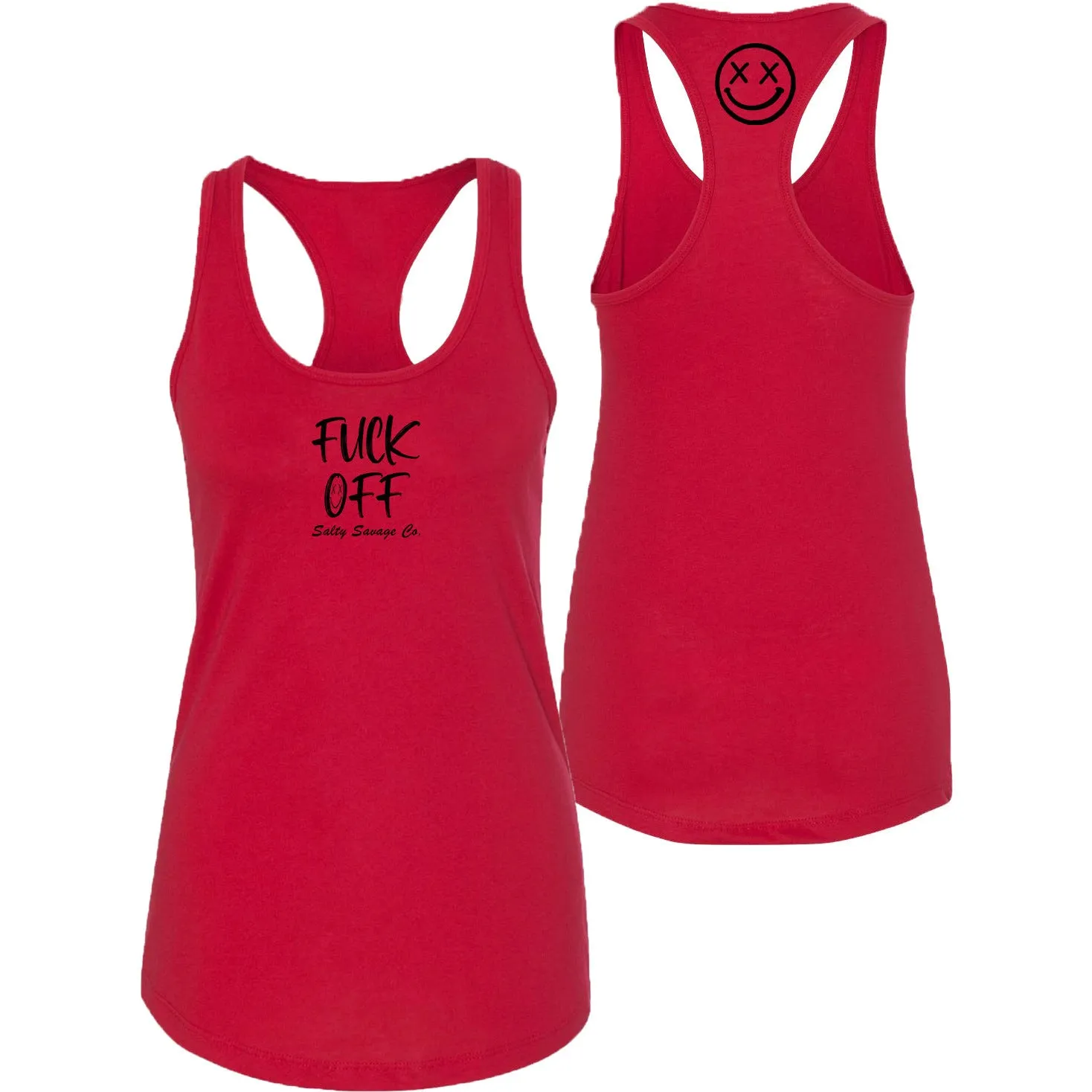 Salty Savage Ladies "Fuck Off" Racerback Tank | Micro