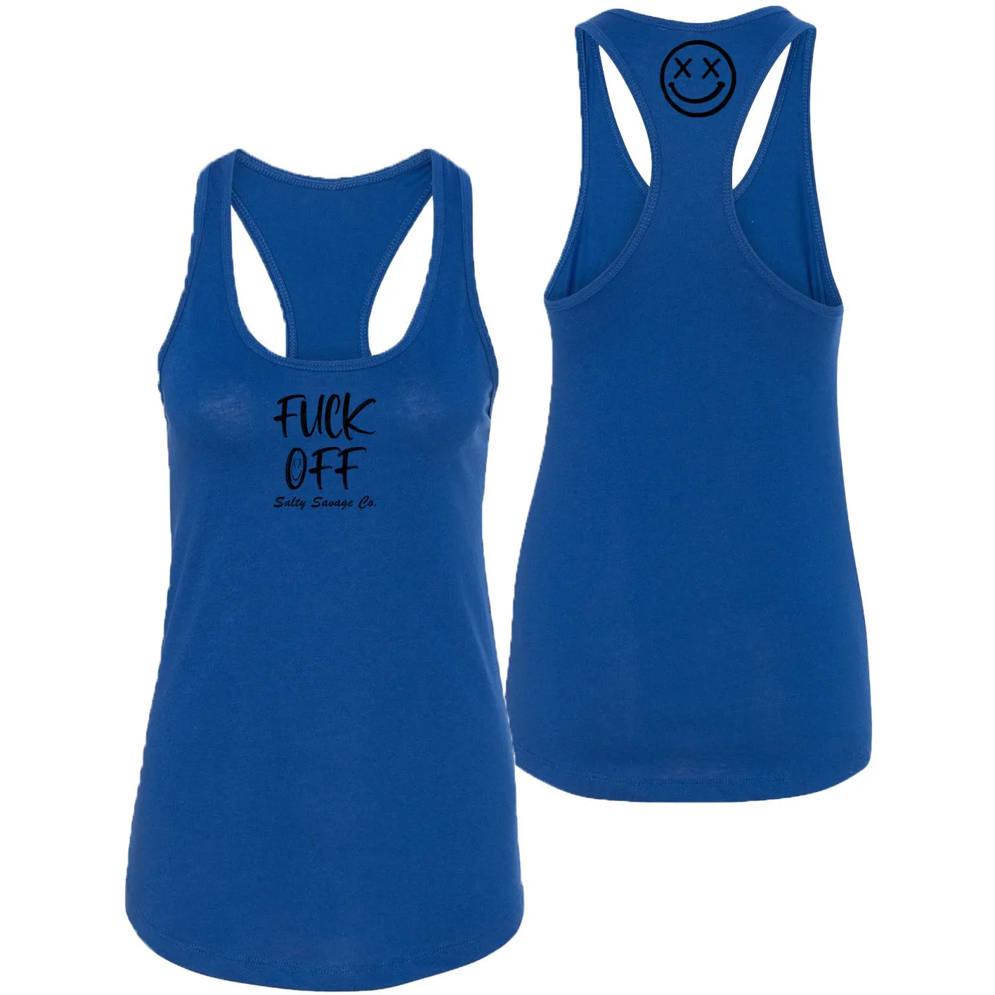 Salty Savage Ladies "Fuck Off" Racerback Tank | Micro