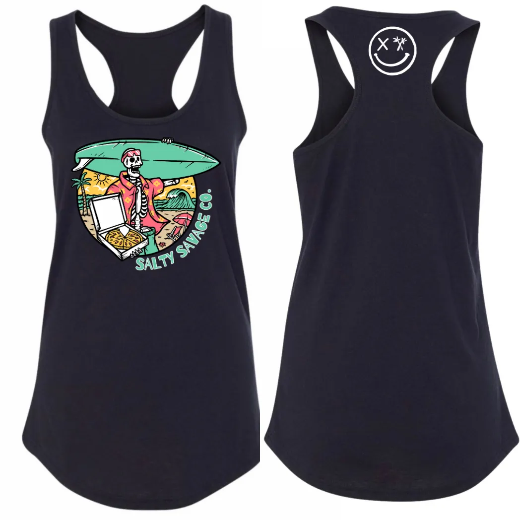 Salty Savage Ladies "Pizza Party" Racerback Tank