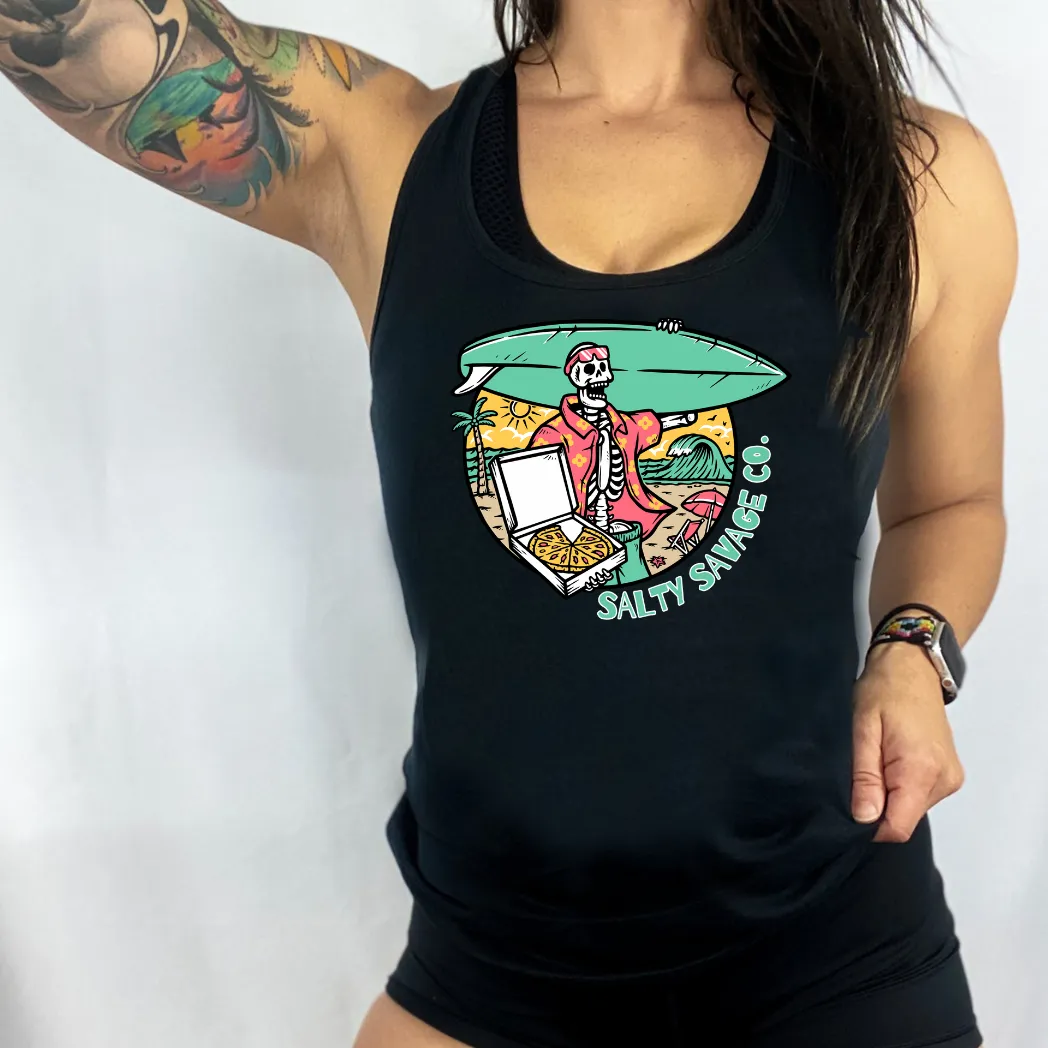 Salty Savage Ladies "Pizza Party" Racerback Tank