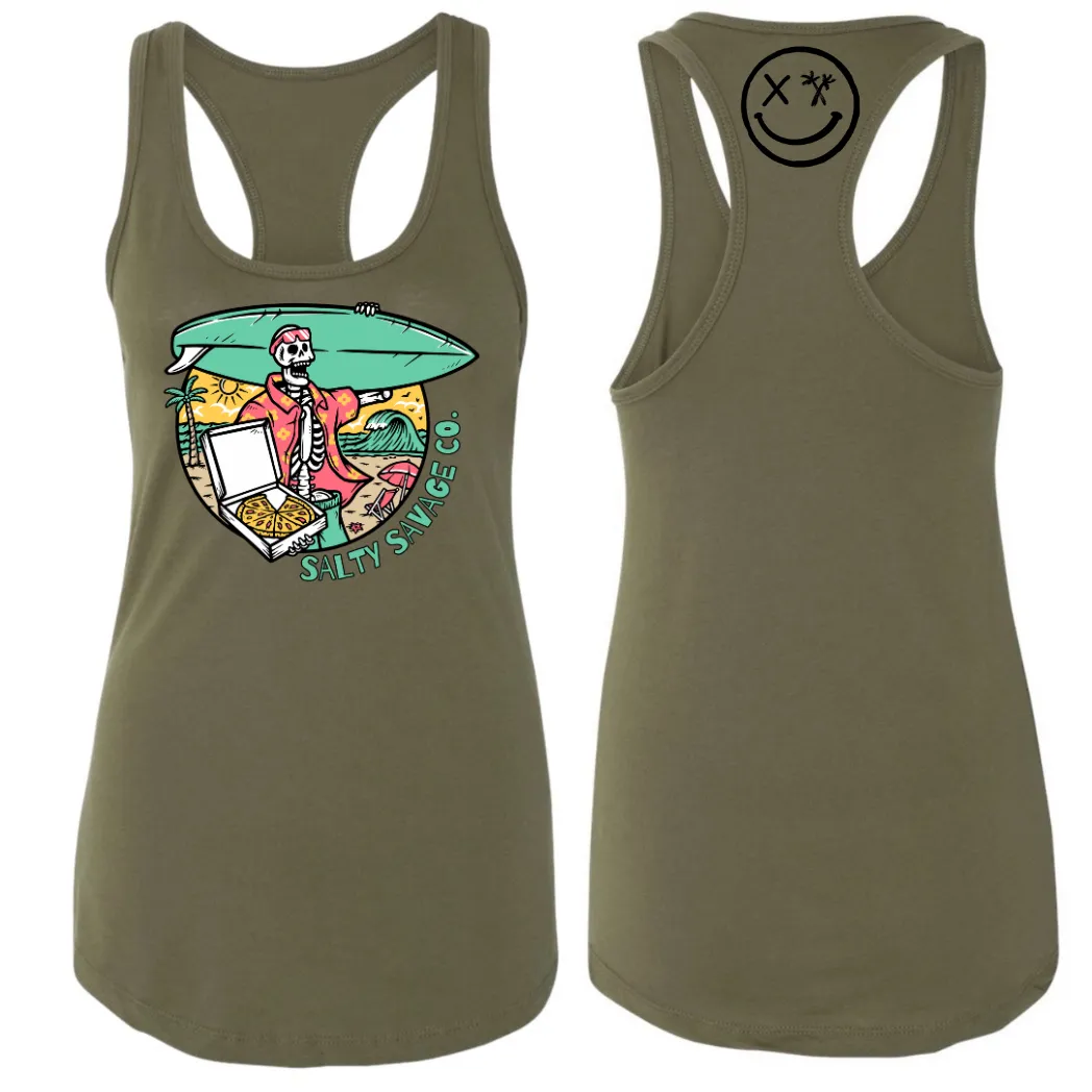 Salty Savage Ladies "Pizza Party" Racerback Tank