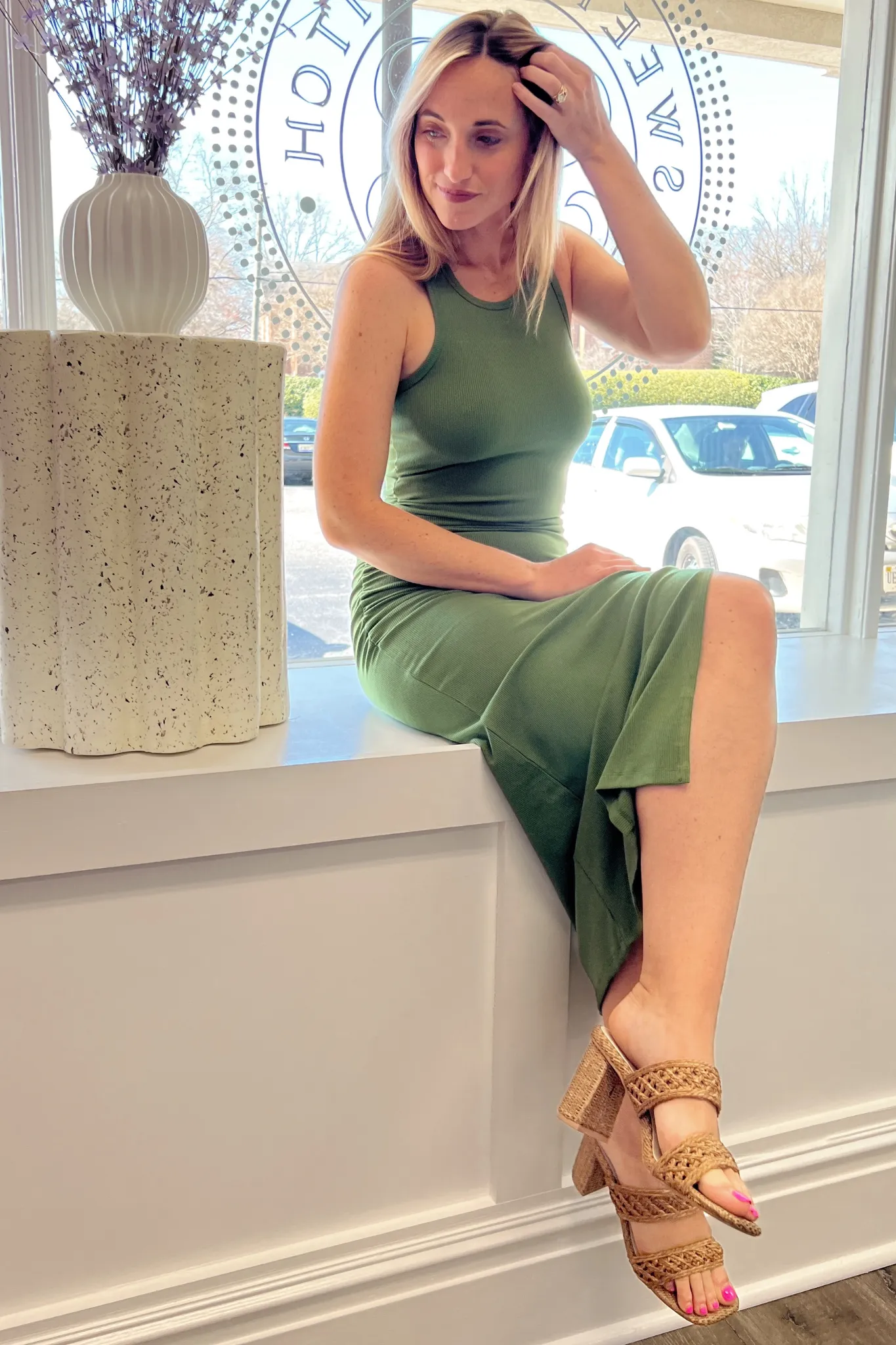 See You There Midi Dress Green