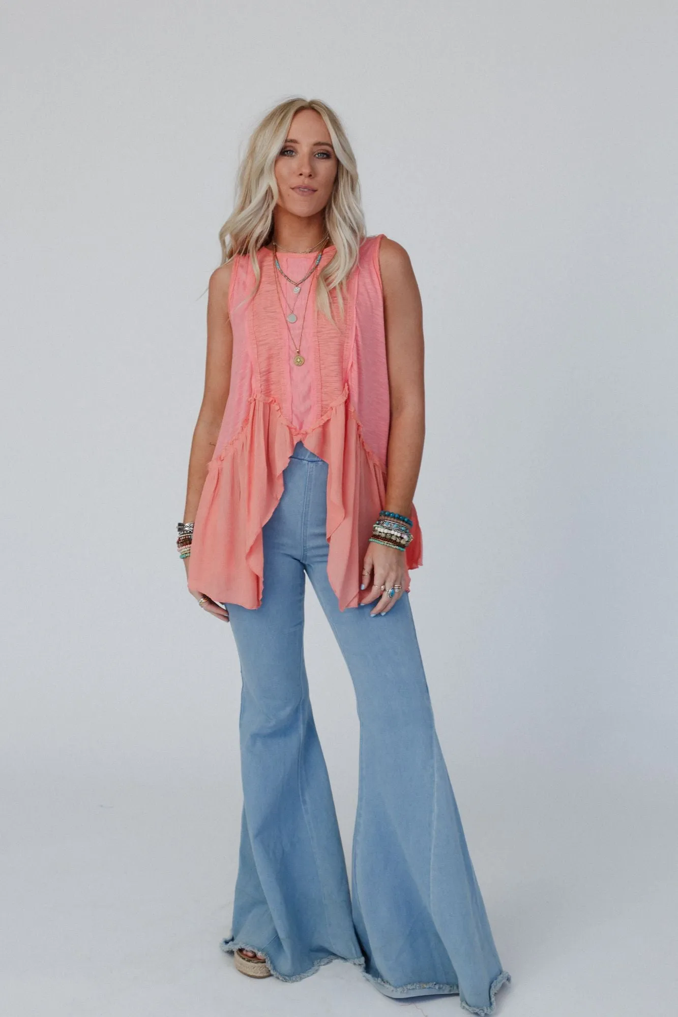 Sicilia Ruffle Top - Coral