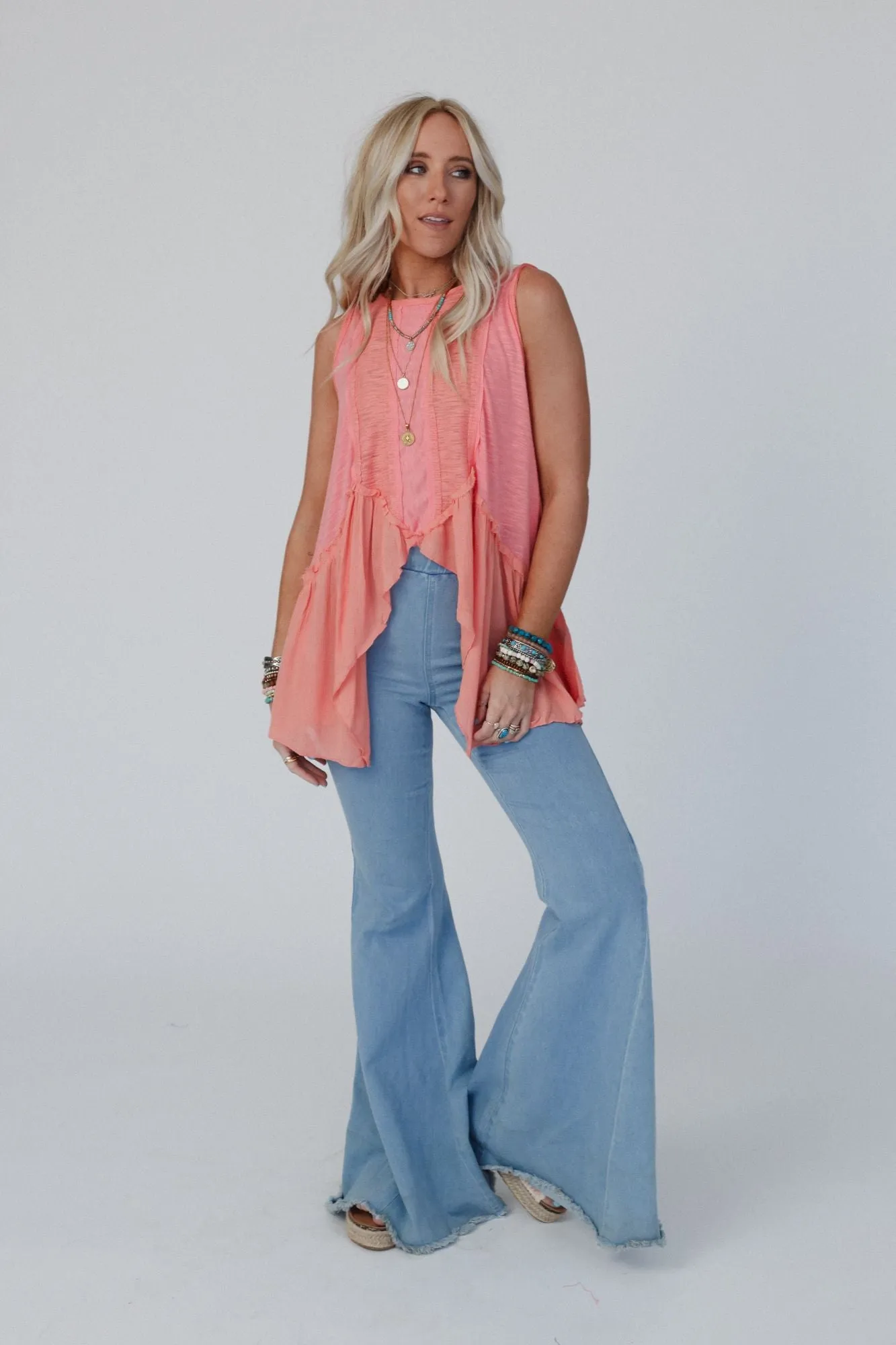 Sicilia Ruffle Top - Coral