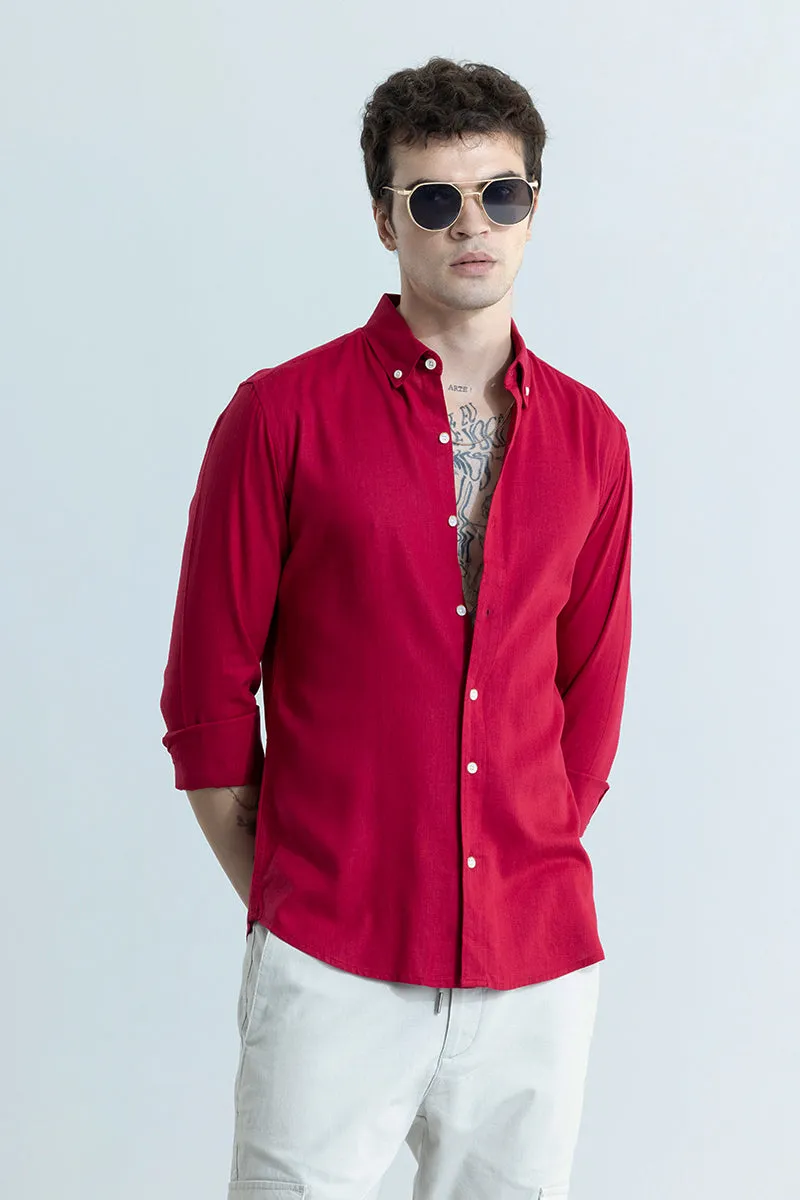 Sleek Style Plain Red Shirt