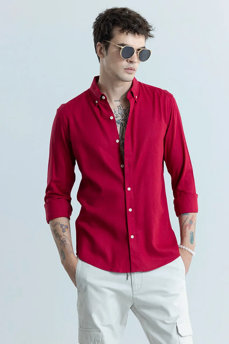 Sleek Style Plain Red Shirt