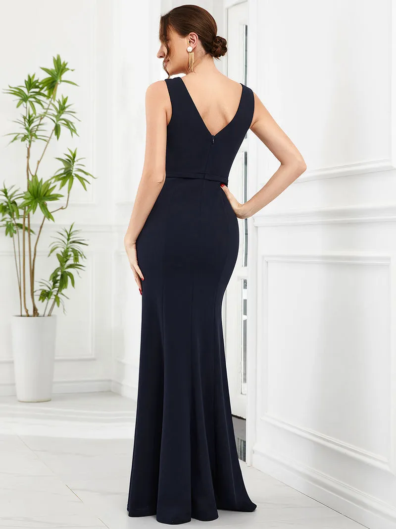 Sleeveless Navy Blue Evening Gown Style EM01624NB14