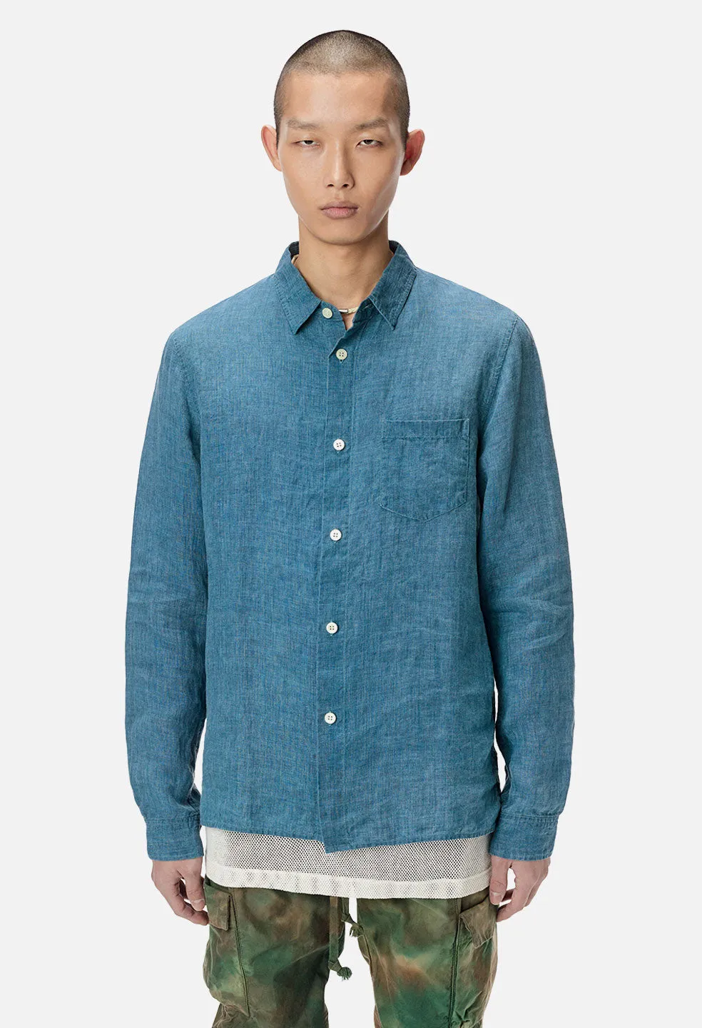 Sly Linen Straight Hem / Washed Indigo