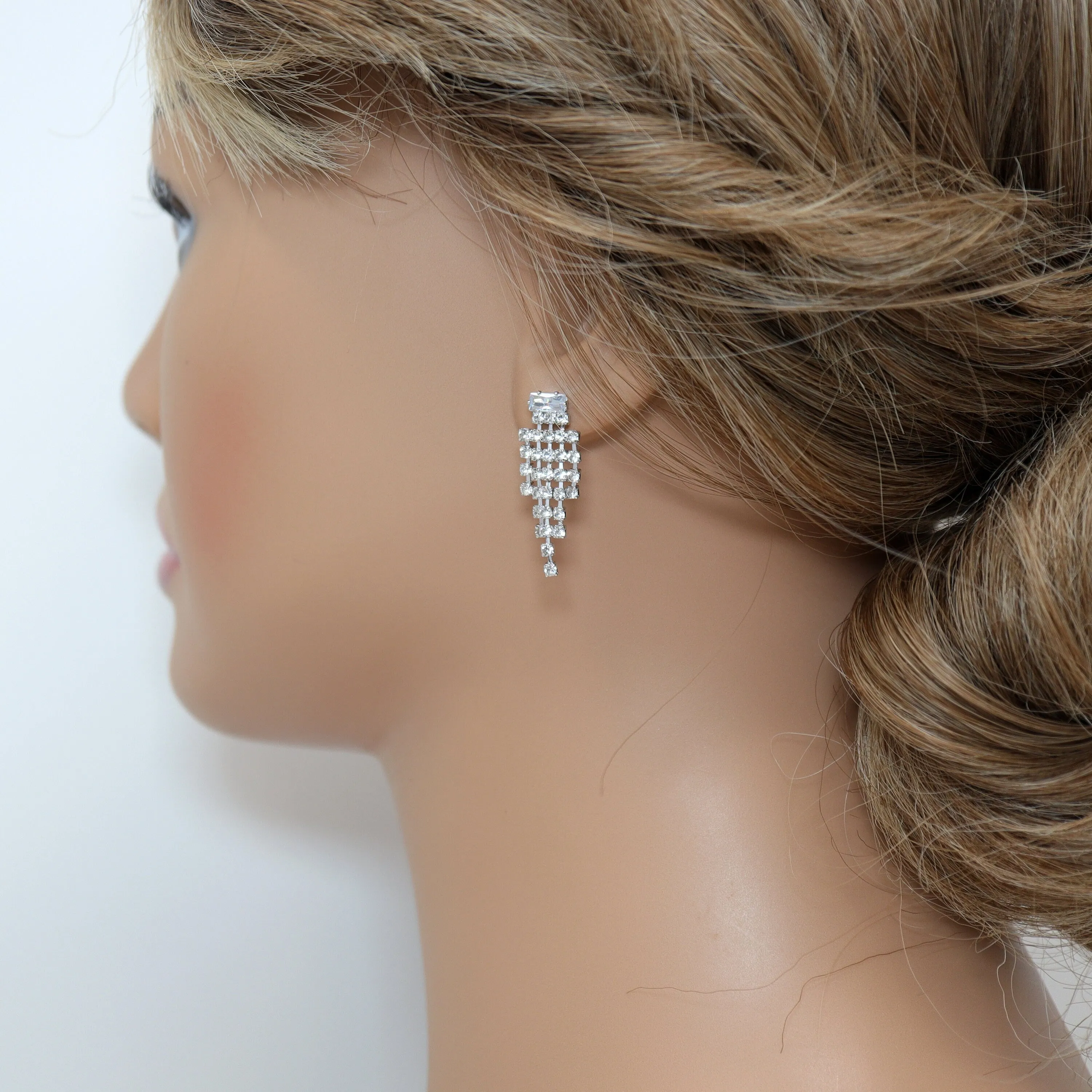 Swarovski Crystal Chandelier Diamond earrings, Tassel Bridal Jewelry Bridal Earrings Crystal Bridal Earrings Statement earrings Cz