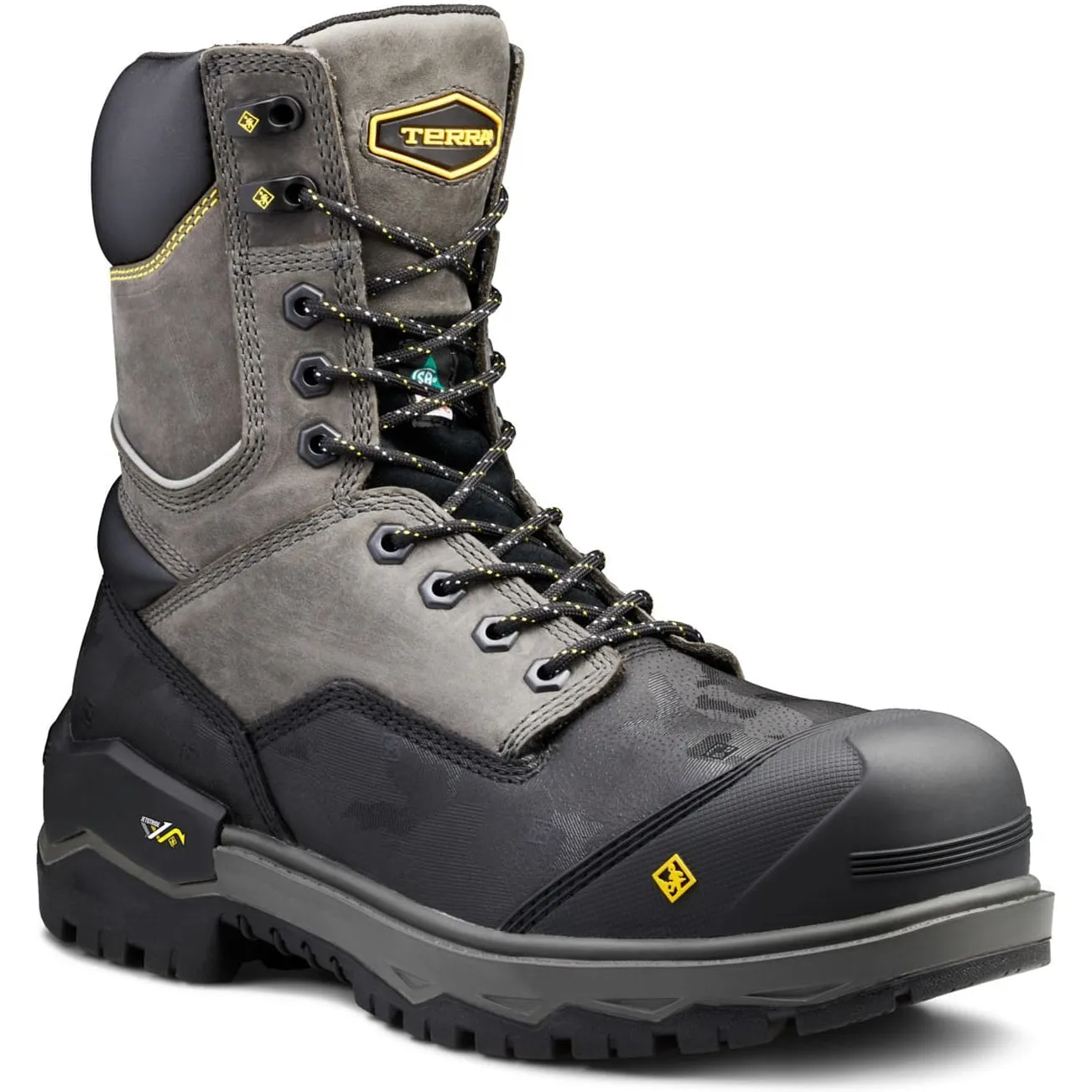 Terra Men's Gantry 8 Comp Toe WP Safety Work Boot -Gray- 4NRQGY