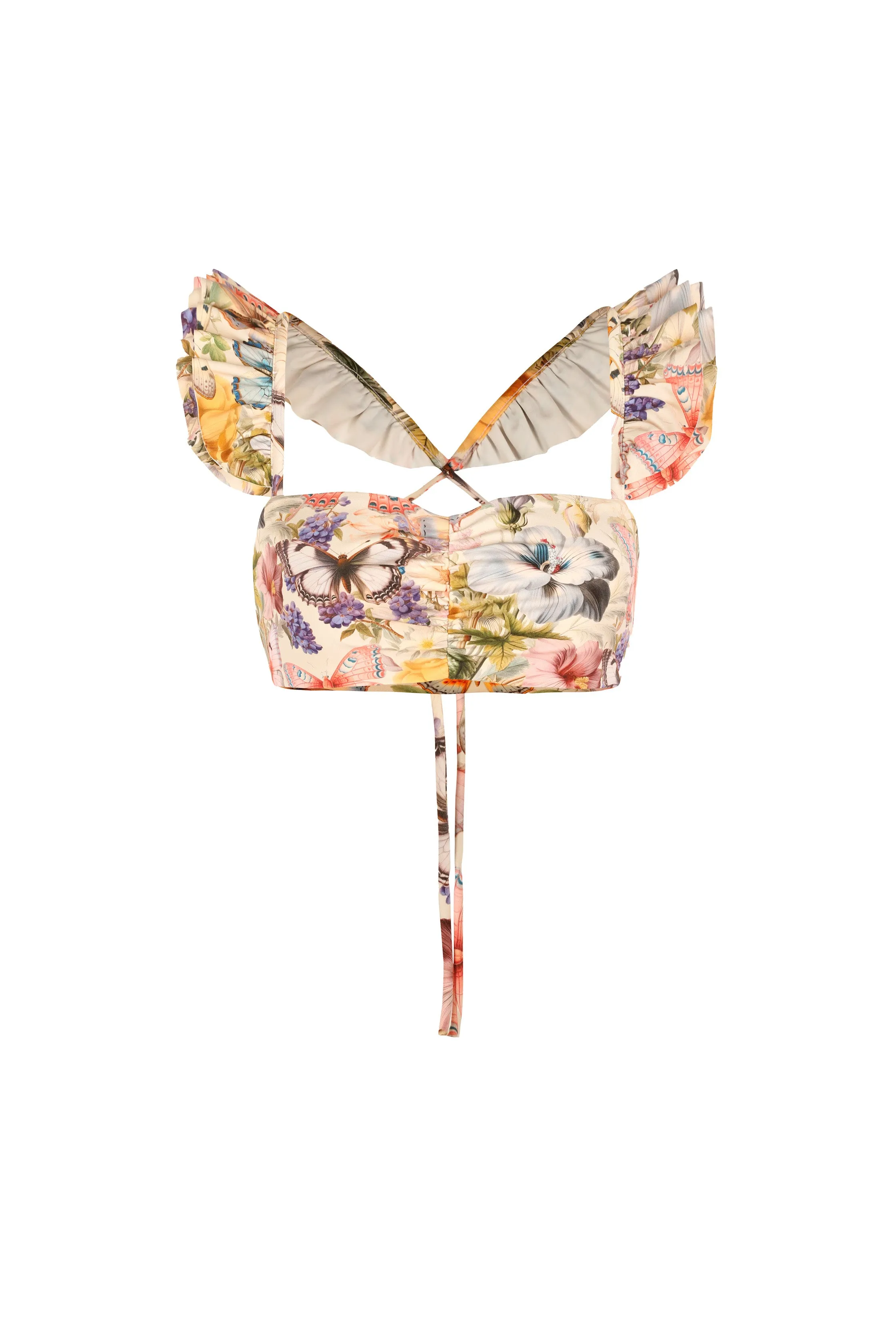 The Butterfly Botanics Ruffle Bikini Top