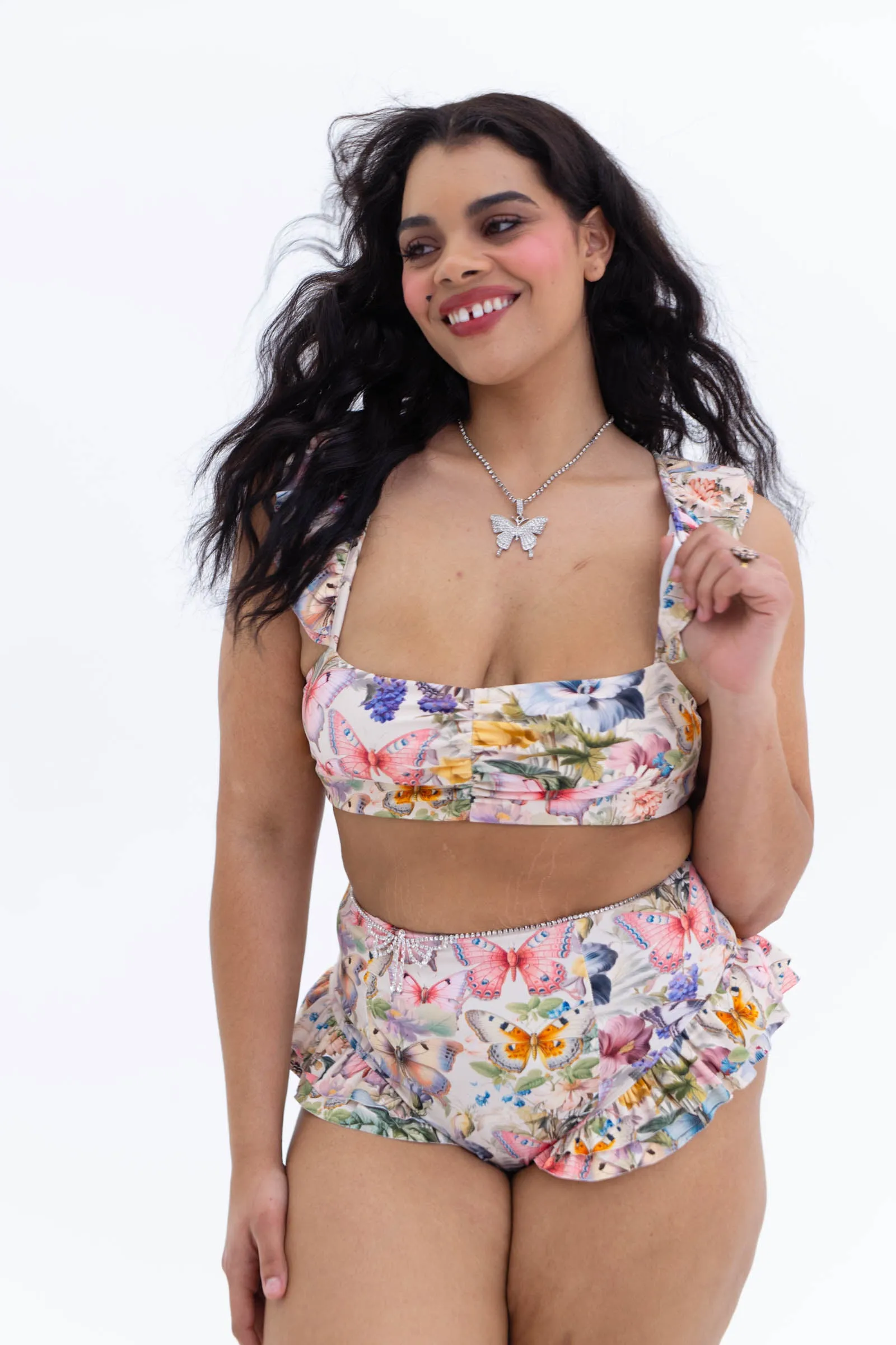 The Butterfly Botanics Ruffle Bikini Top