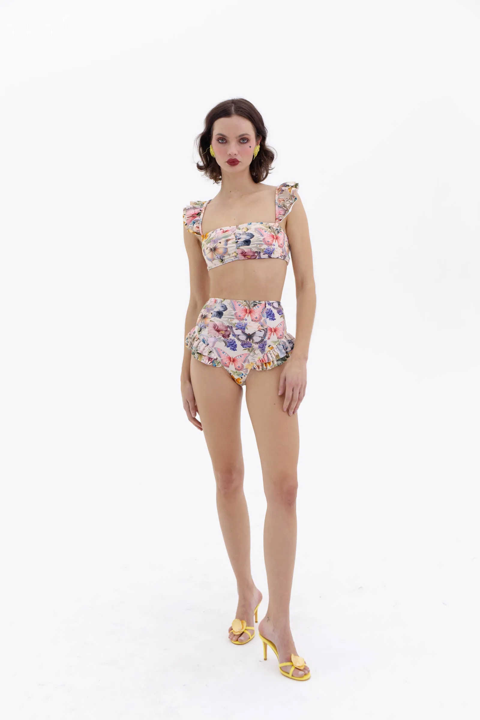 The Butterfly Botanics Ruffle Bikini Top