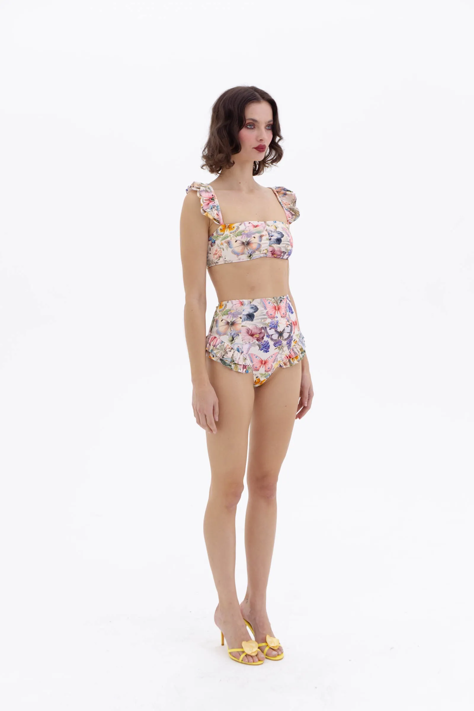 The Butterfly Botanics Ruffle Bikini Top