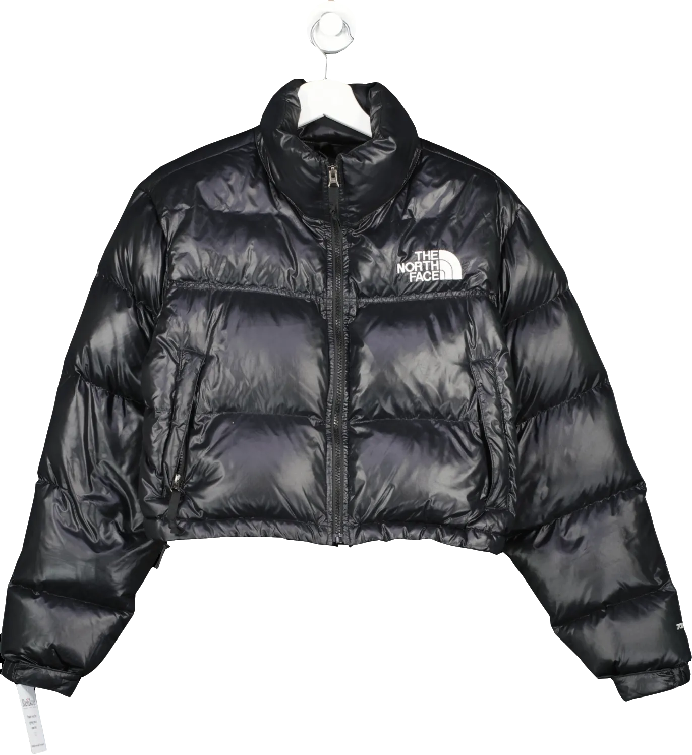 The North Face Black Down Filled Cropped Jacket UK L