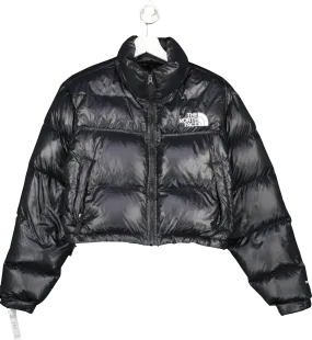 The North Face Black Down Filled Cropped Jacket UK L