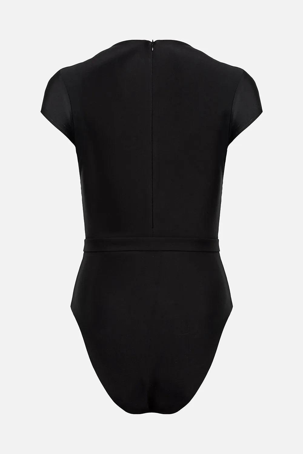 The Plunge Silhouette Swimsuit in Onyx