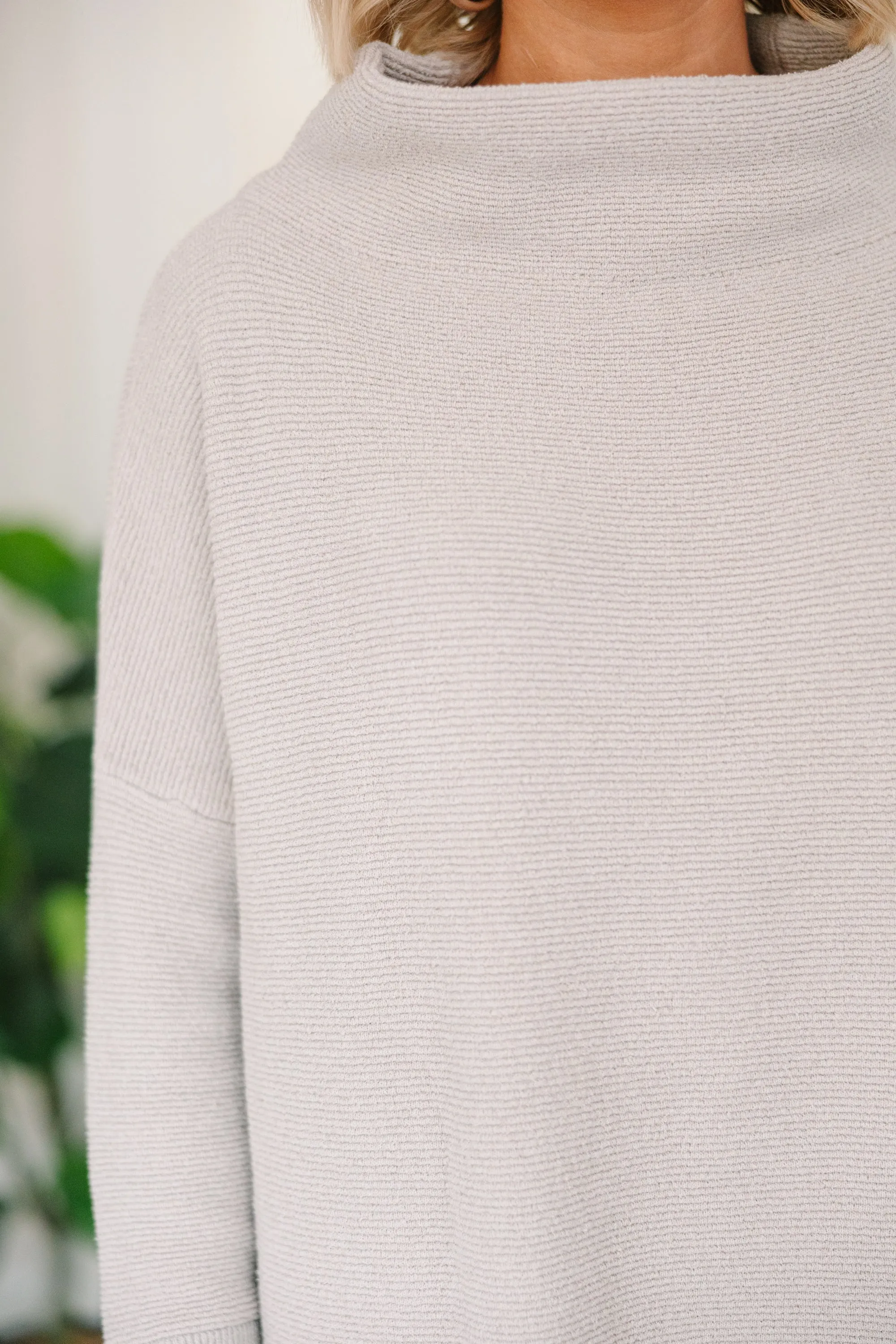 The Slouchy Gray Mock Neck Tunic