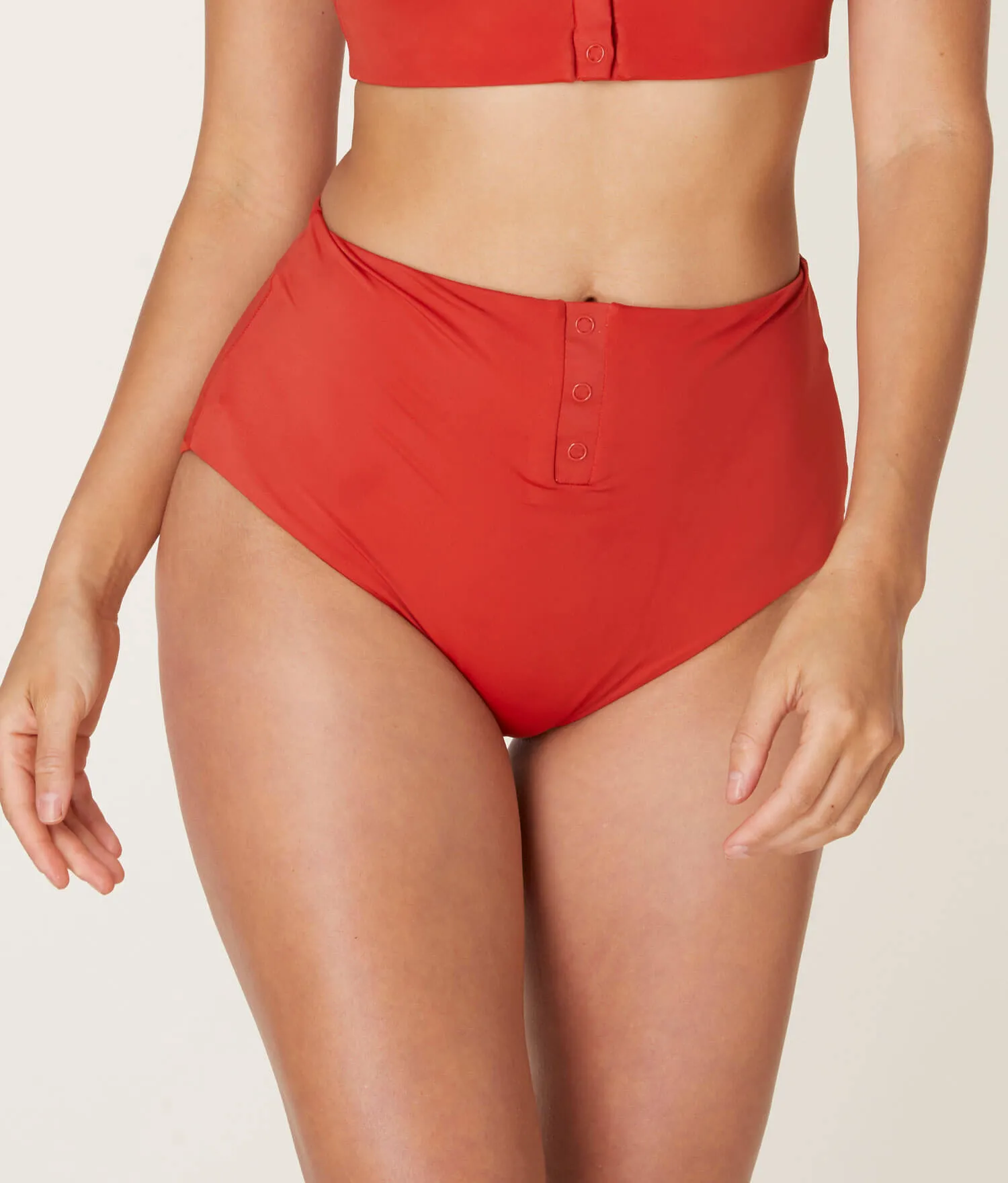 The Snap - Bikini - Bottom  - Eco Nylon - Chili Pepper